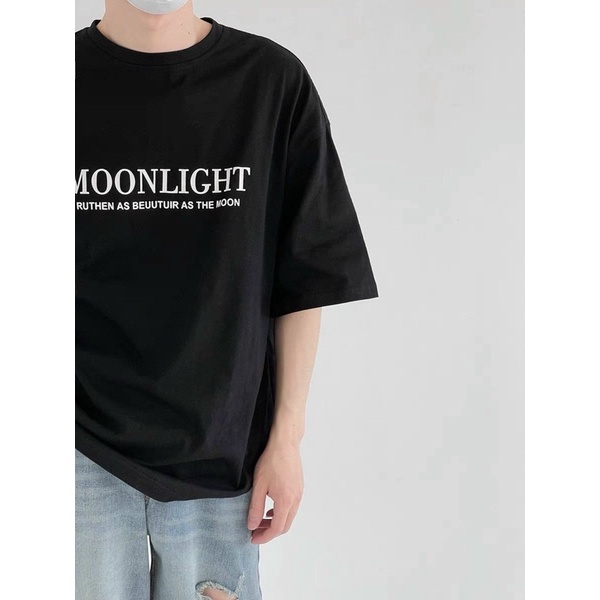 ÁO THUN TAY LỠ COTTON MÔNLIGHT UNISEX NAM NỮ (hình chụp thật)