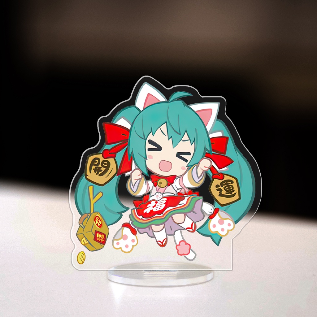 Mô hình đứng standee Miku Hatsune acrylic cao 8cm trang trí decor góc học tập bàn làm việc
