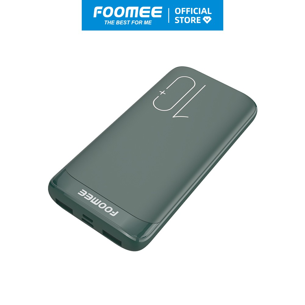 Pin Sạc Dự Phòng 10000mAh FOOMEE RB10 - Đầu Ra 2 Cồng USB Sạc Nhanh 2.1A