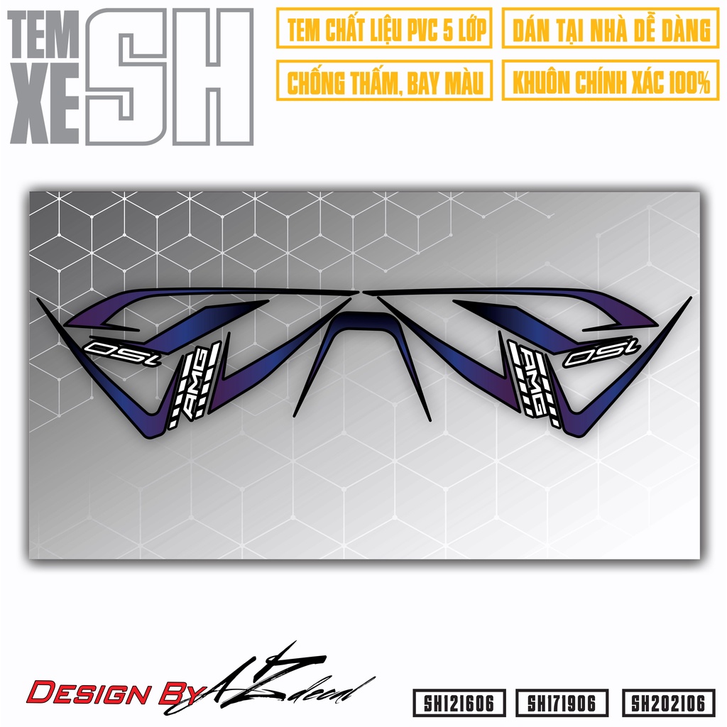 Tem Rời SH 2012 - 2022 Nhiều Màu AMG Gradient | SH06 | Decal Chế PVC Cao Cấp Chống Bay Màu, Chống Nước, Dễ Dán Tại Nhà