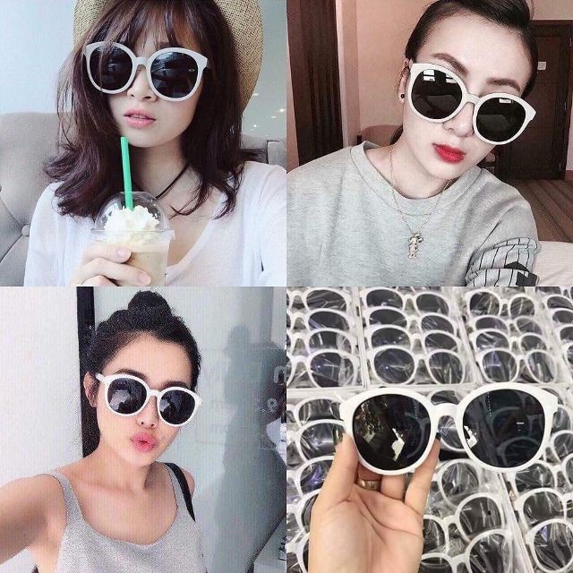 Mắt Kính Nữ Form tròn Trắng Kiểu dáng thanh lịch điệu đà Thời Trang Cực Hot - Hata24h
