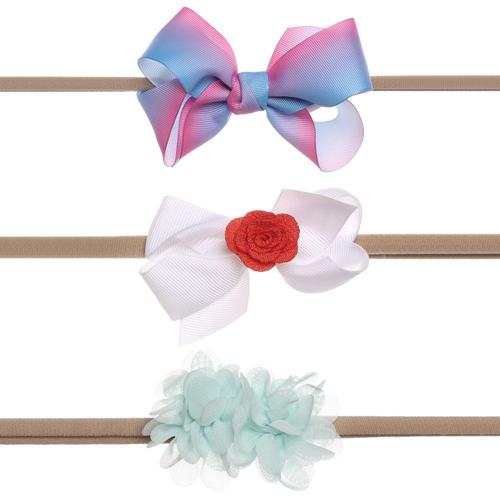 Set 3 Băng Đô Cài Tóc Chất Liệu Cotton Co Giãn Đáng Yêu Cho Bé