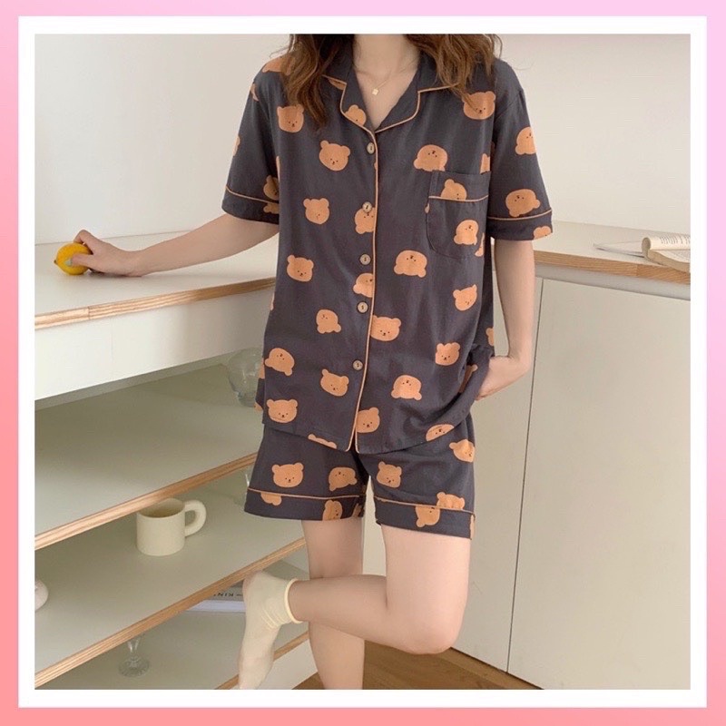 [GIÁ HUỶ DIỆT] Bộ Pijama Shorts - Set Bộ Pizama Bò Sữa - Bộ Pizama Đùi (có video ảnh thật)