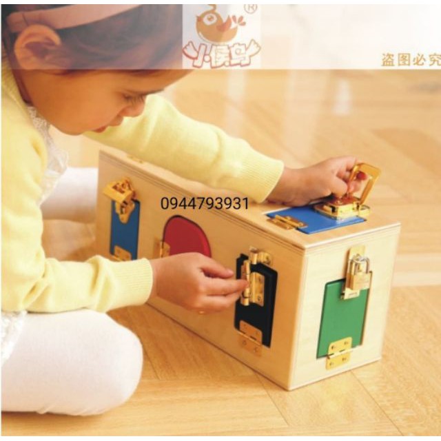 Giảm 10% [Tối Đa 35K Đơn Từ 50K] - Đồ Chơi Gỗ - Hộp Mở khóa - Giáo Cụ Montessori