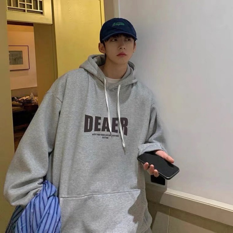🔥áo hoodie nam áo khoác cổ đứng🔥form rộng big size nỉ cổ tròn dáng rộng hoạt tiết chữ có mũ trùm đầu thời trang thu đông cho nam nữ