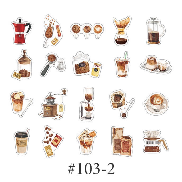 Sticker Infeel vật liệu trang trí Scrapbook, sổ tay, vở  (set 40 stickers)- [ 107 ]