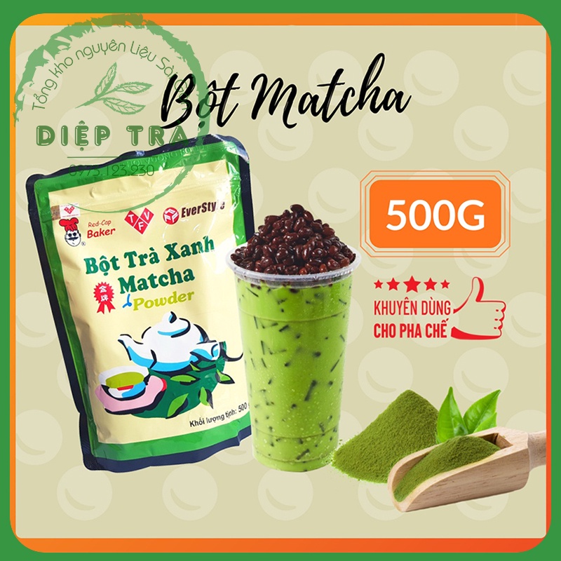 Bột Trà Xanh Matcha Đài Loan Everstyle  mẫu mới 500g
