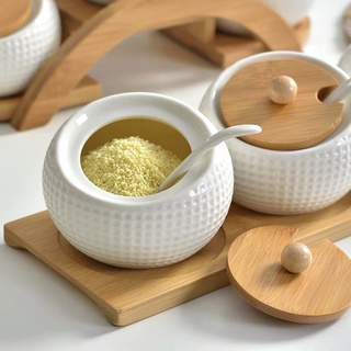 { CÓ SẴN } Set 3 hũ đựng gia vị gốm sứ