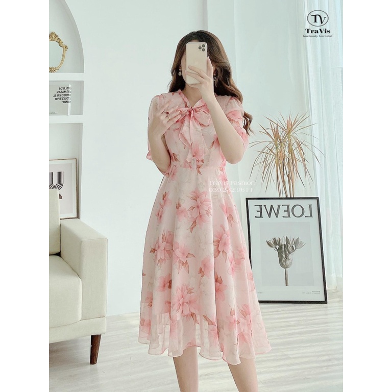 ĐẦM XÒE VOAN HOA SANG TRỌNG  - THỜI TRANG TÔN DÁNG , SANG CHẢNH QUÝ PHÁI CHO CÁC NÀNG MỚI NHẤT HIỆN NAY