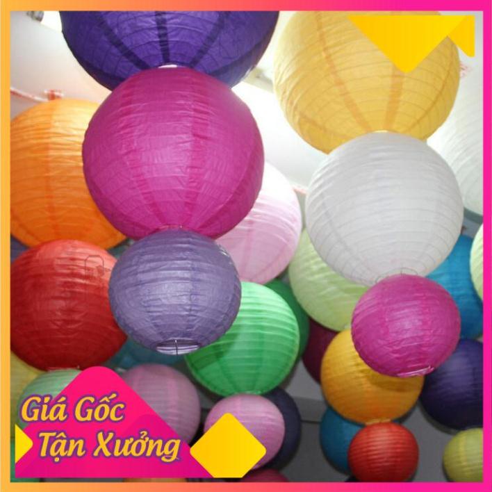 Đèn lồng giấy 30cm, 25cm, 20cm, 15cm- Cầu tròn loại đẹp, chọn cỡ, chọn màu - MỘC XINH