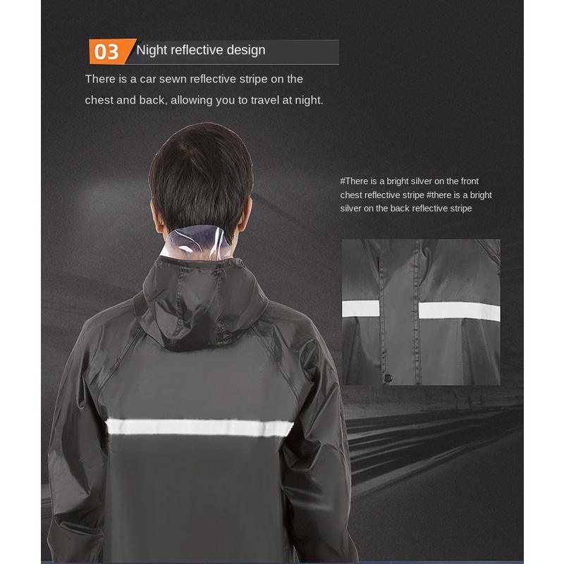 Áo Mưa Vải Oxford Phản Quang Dành Cho Người Lớn