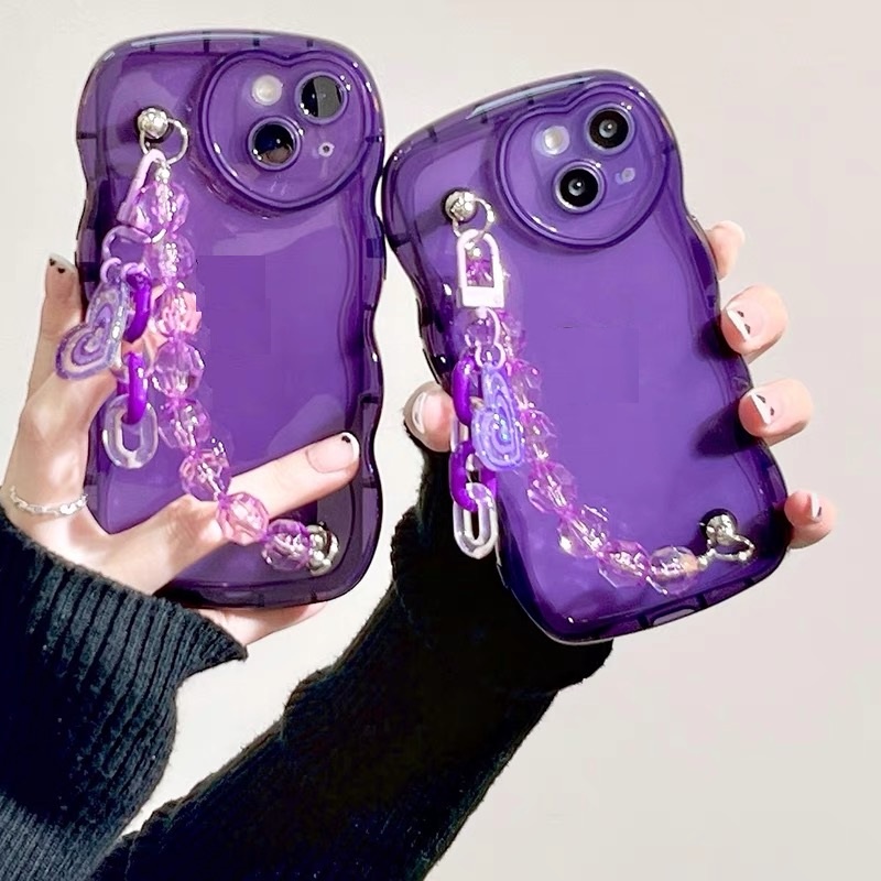 Ốp Điện Thoại tpu Mềm Trong Suốt Họa Tiết Trái Tim Phối Dây Xích Cho Iphone 12 pro max 11 pro max xs max xr x 13promax