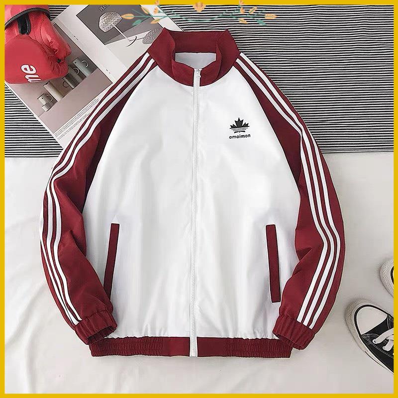 Áo khoác dù nam nữ áo Bomber Chất dù 3 sọc cánh tay thể thao khóa kéo thời trang nam nữ unisex phong cách Hàn quốc D52