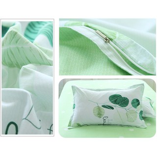 Bộ vỏ chăn ga gối poly cotton lá