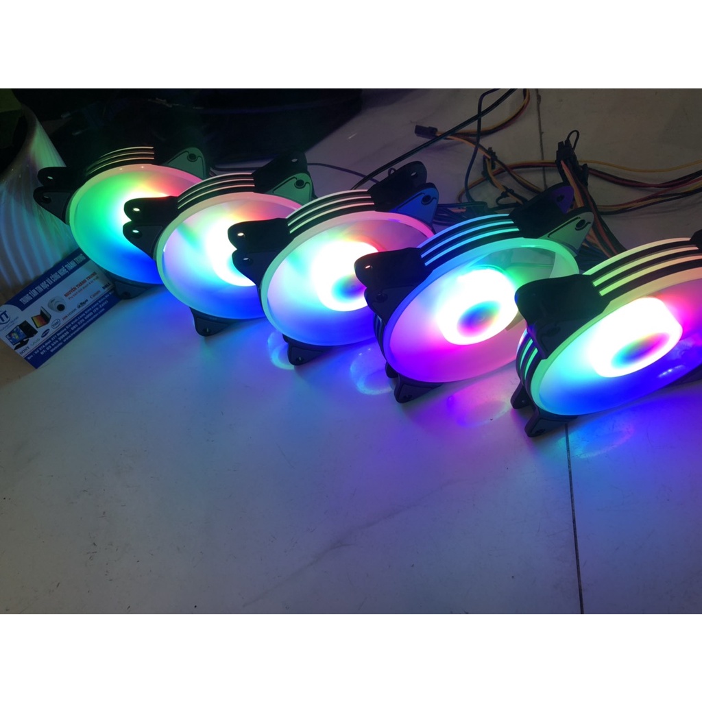 Quạt tản nhiệt , Fan Led COOLMOON X1 RGB LED TÂM (Không cần Hub)