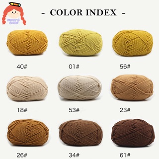 Len cotton 4 lớp màu vàng nâu dùng đan đồ thủ công độc đáo làm quà tặng