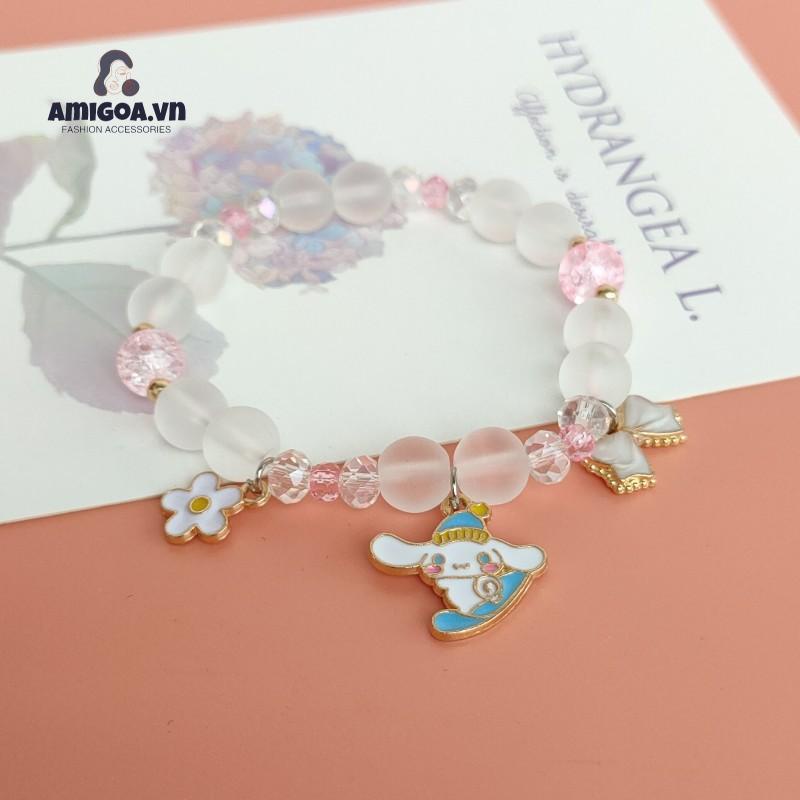 ✨✨Vòng Tay Đính Đá Ngọc Bích Họa Tiết Chú Chó Cinnamon Ngọt Ngào Đơn Giản Thời Trang Cho Nữ