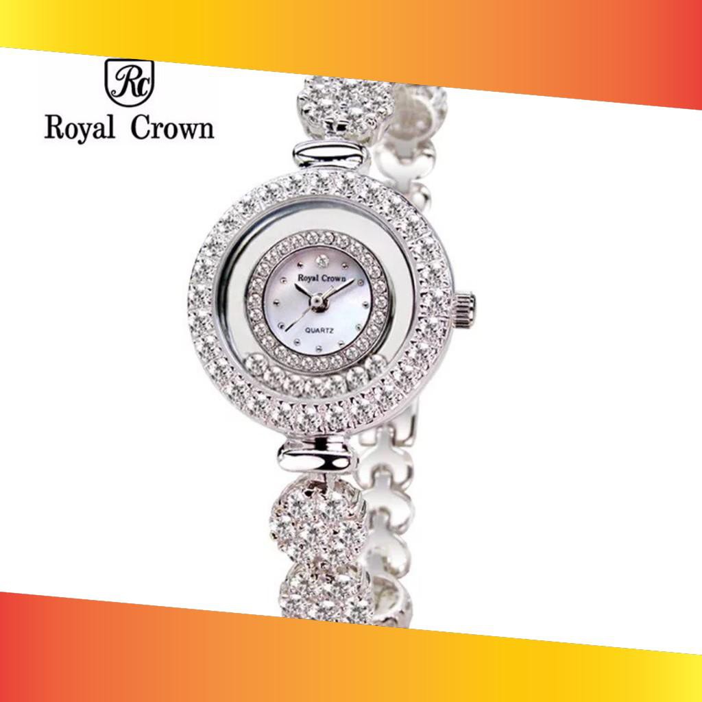 Đồng hồ nữ ♥️FREESHIP♥️ Giảm 99k khi nhập mã [TUYENTN] Mã Sản Phẩm Royal Crown 5308 Jewerry Watch vỏ trắng