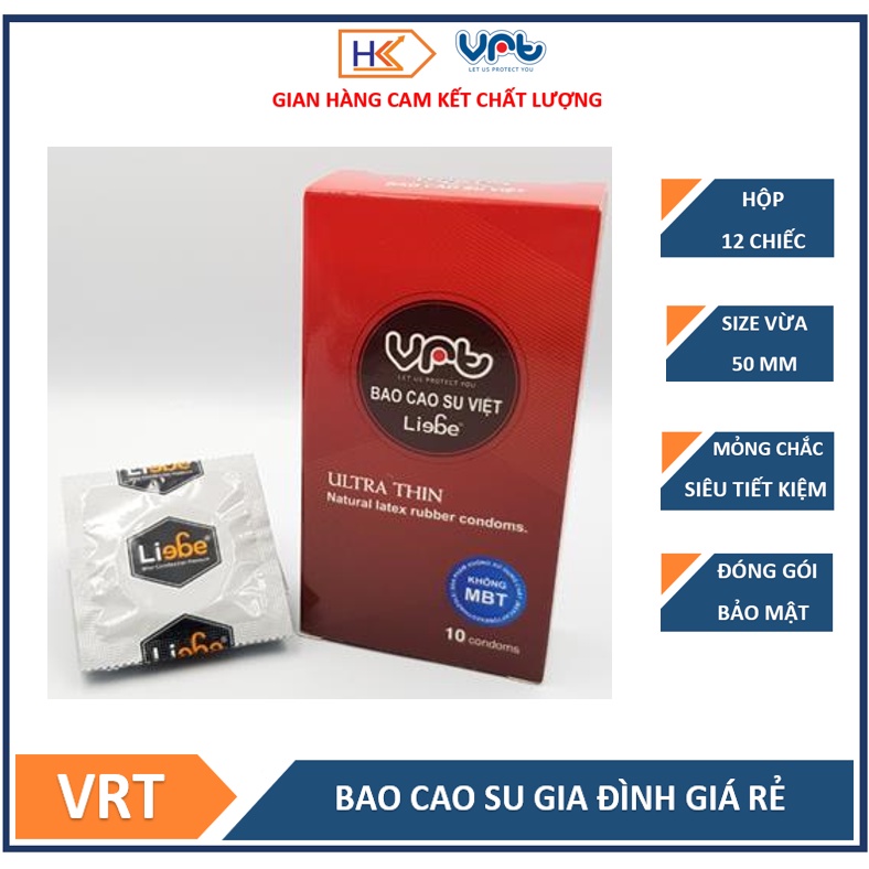 Bộ 5 hộp Bao cao su VRT Excellent 12 chiếc ( 60 chiếc ) - Hàng VN chất lượng cao