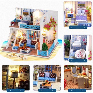 Bộ Mô Hình Thủ Công Lắp Ráp Nhà Gỗ DIY:Ngôi Nhà Hạnh Phúc - K 019 Kèm mica + Keo Dán