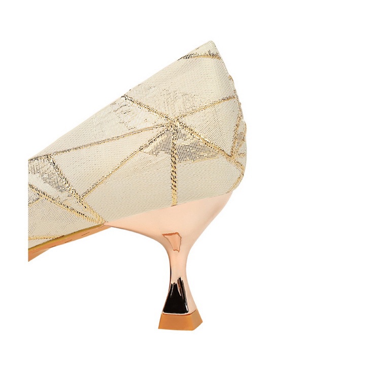 Giày cao gót BIGTREE Mall-1961-3 chính hãng 5.5cm mũi nhọn miệng nông bằng kim loại phong cách Âu Mỹ cho nữ