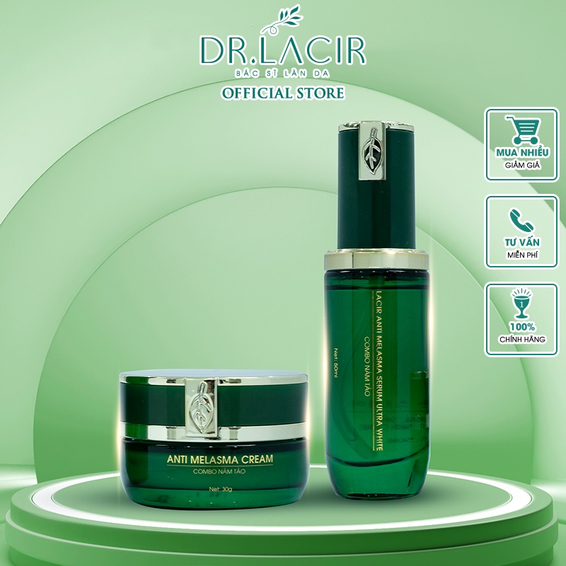 Combo nám tảo giúp da trắng mịn màng Anti Melasma Cream & Lacir Anti Melasma Serum Ultra White DR.LACIR DR36