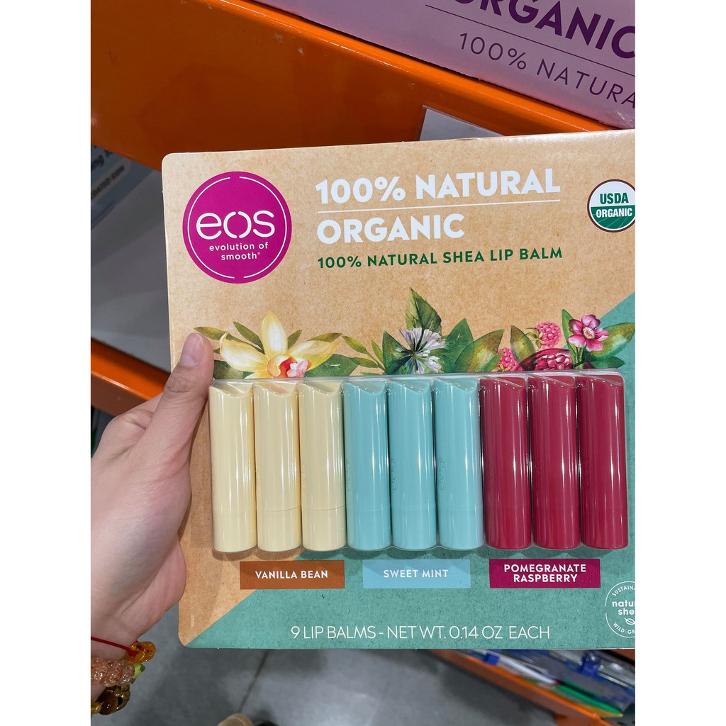 Son dưỡng môi EOS của mỹ ORGANIC ( Mẫu thỏi của son trứng )