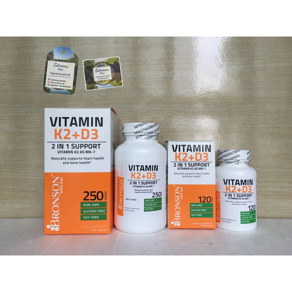 Vitamin D3 K2 | Bronson Vitamin K2 D3 | Vitamin K2 + D3 | MK7 90mcg/D3 5000IU