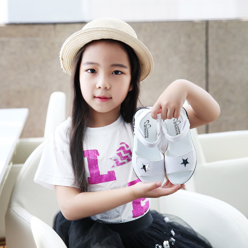 Sandal bé gái dép sandal cho bé gái đi học đi chơi họa tiết sao siêu xinh siêu êm chân
