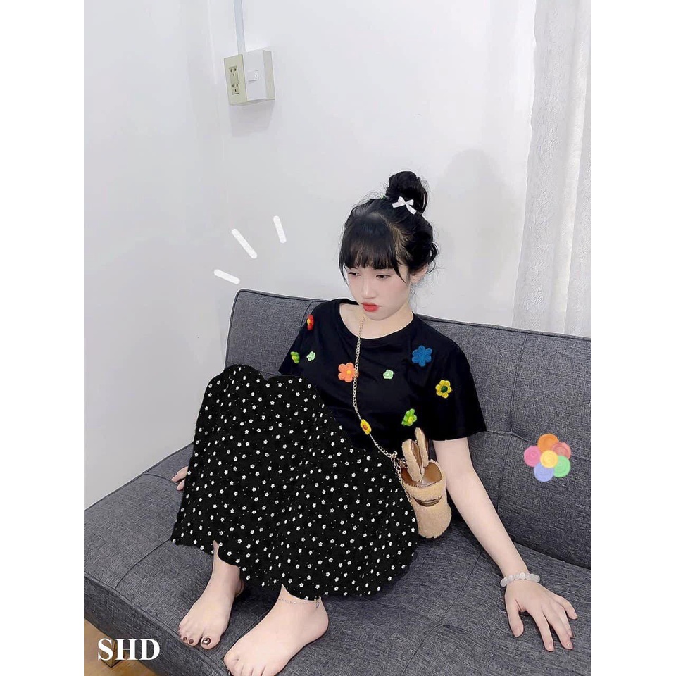 SET ÁO THÊU HOA+QUÂN CHẤM BI