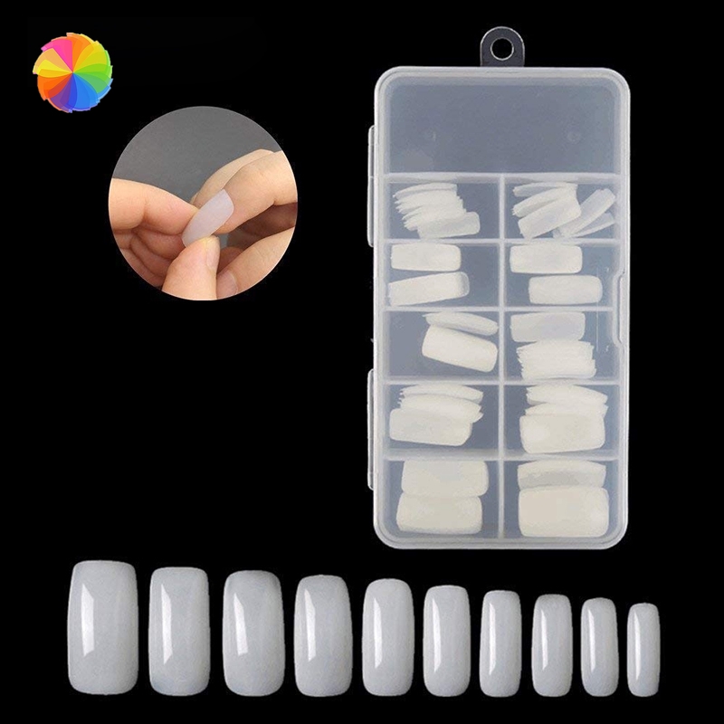 Set 100 Móng Tay Giả Màu Trắng