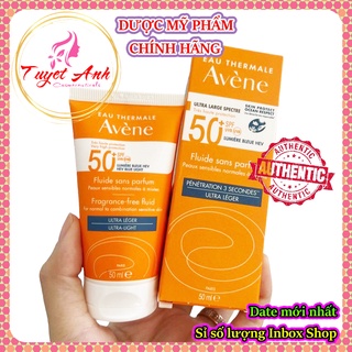 [Auth-Date mới] Kem chống nắng AVENE DRY TOUCH Fluide - Fluid SPF50+ 50ml, Da thường, hỗn hợp nhạy cảm