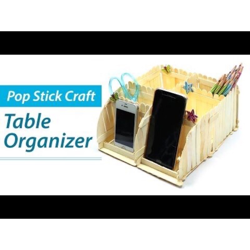 Ông cắm bút nhiều ngăn handmade từ que kem