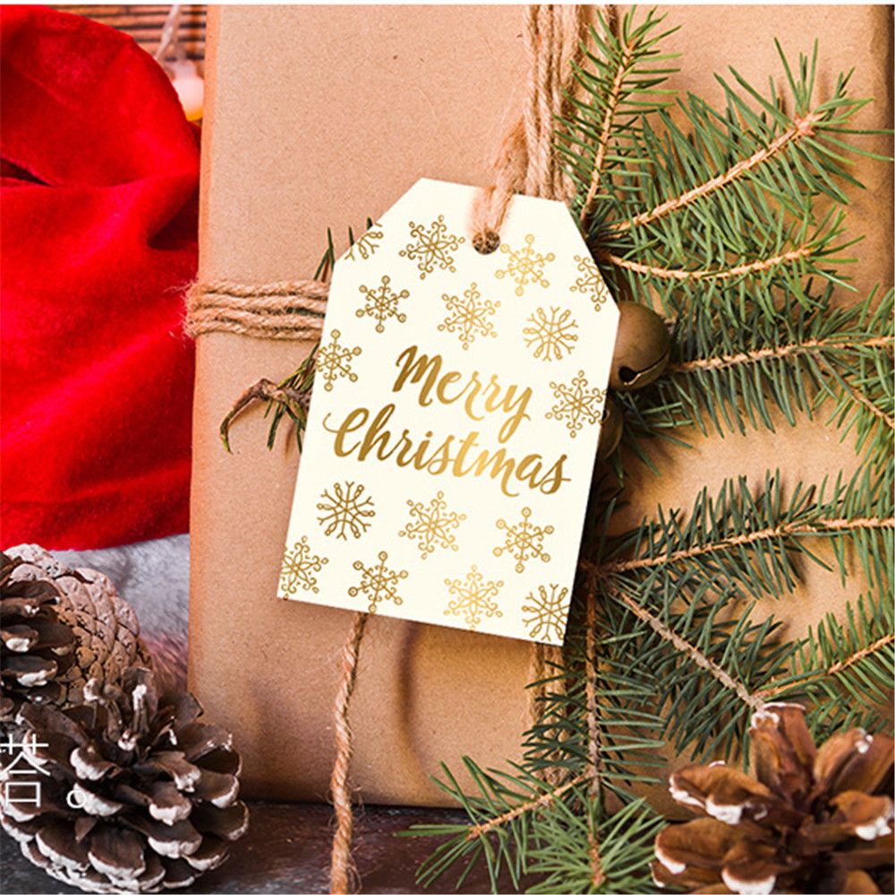 Set 48 Thẻ Giấy Kraft Hình Quả Cầu Trang Trí Giáng Sinh DIY