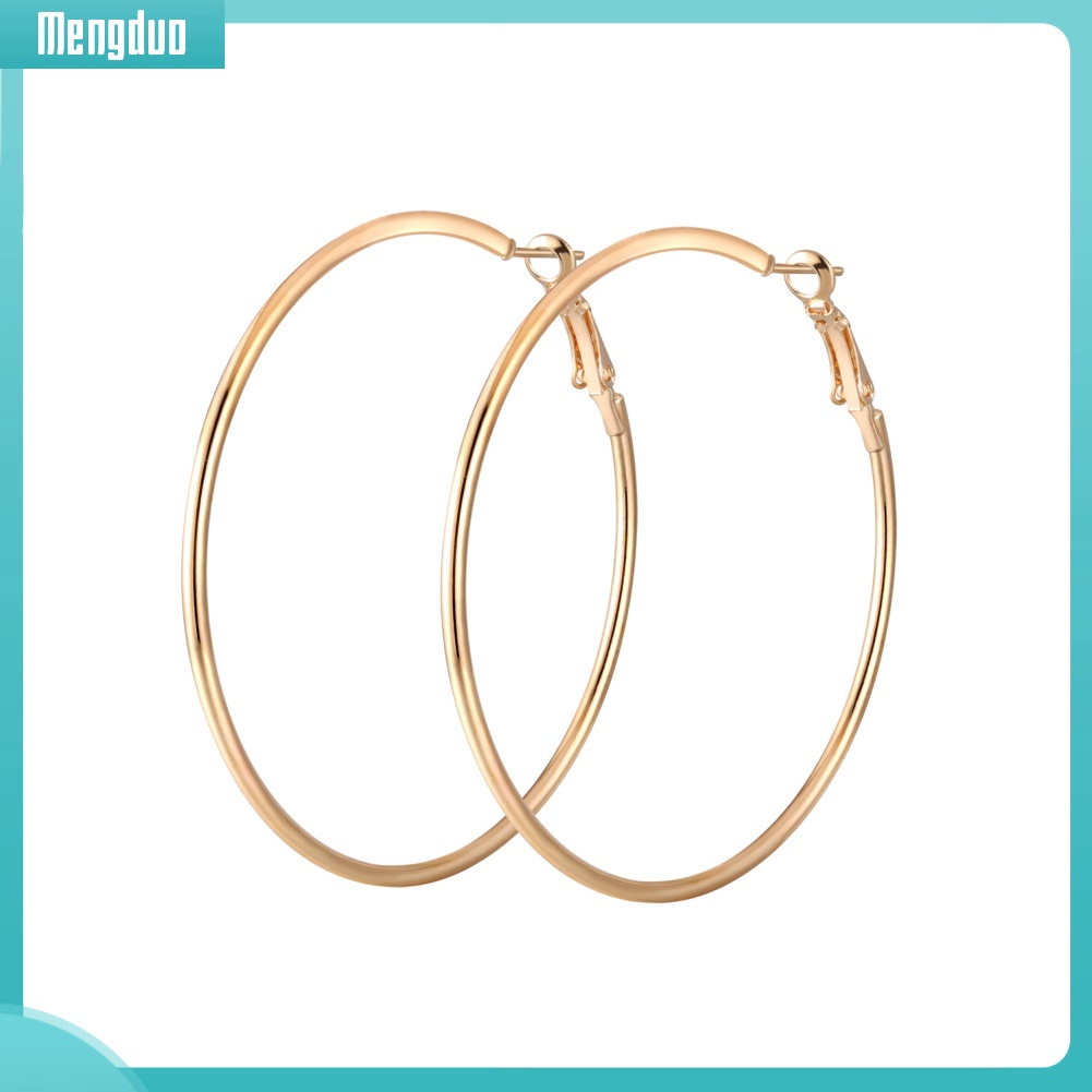 Khuyên Tai Tròn To Bản Thiết Kế Đơn Giản Cá Tính Dành Cho Nữ