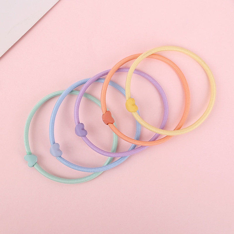 Dây Buộc Tóc Co Giãn Hình Trái Tim Đơn Giản Thời Trang Cho Nữ