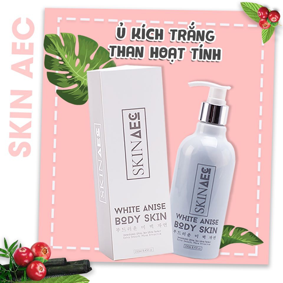 Sữa Tắm Kích Trắng Than Hoạt Tính Skin AEC 250ML