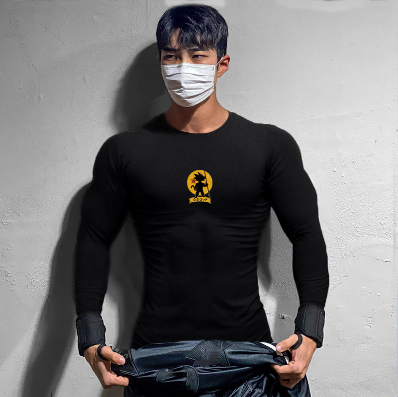 New Autumn and Winter Workout Bodybuilding Fitness Men's Long Sleeve T-shirt Breathable Casual Fashion Trend Slim Sports T Shirt