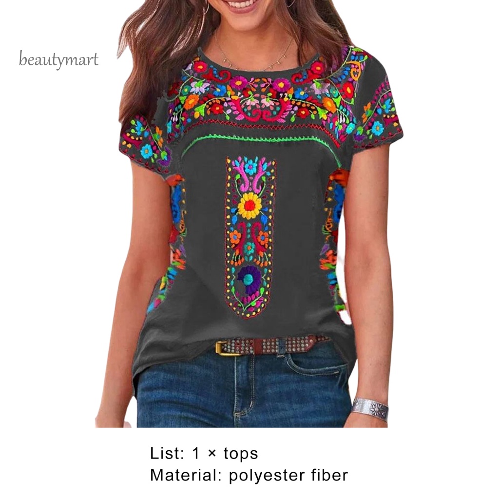 Áo Công Sở Thêu Hoa Phong Cách Dân Tộc Thoáng Khí Thời Trang Mùa Hè Cho Nữ