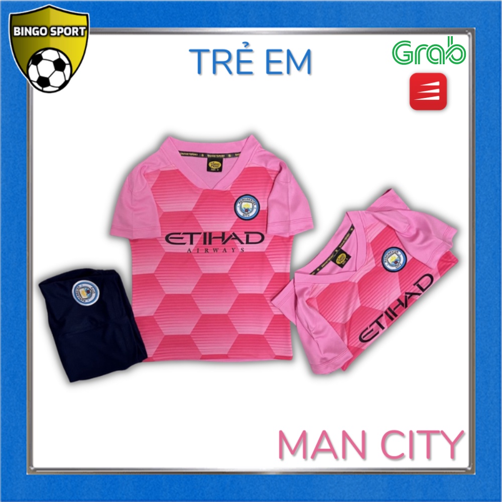 Quần Áo Bóng Đá TRẺ EM Cao Cấp MAN CITY Màu Hồng, Xanh Lá, Đen, Xanh Biển, Xanh ...