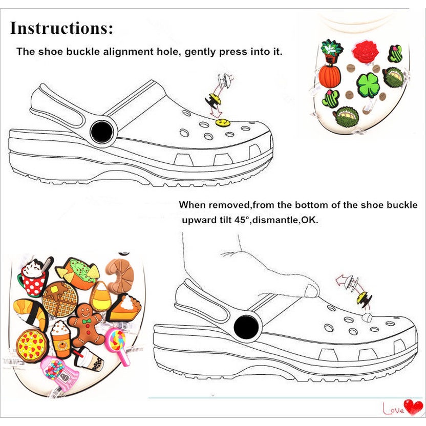 Charms Phụ Kiện Trang Trí Giày Hình Động Vật Biển Hoạt Hình Đáng Yêu