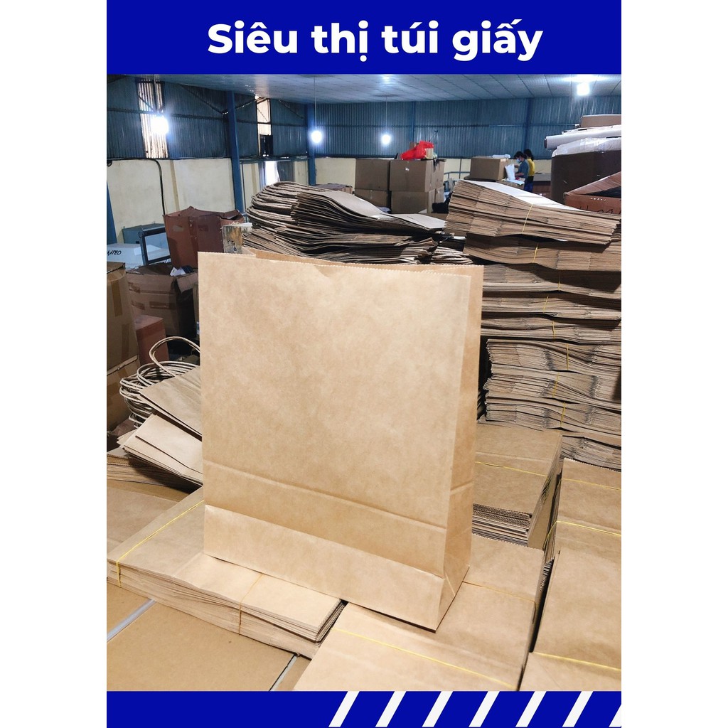 COMBO 10 CHIẾC TÚI GIẤY KRAFT XI MĂNG S3: 25x10x30 cm KHÔNG QUAI ( ẢNH THẬT SHOP TỰ CHỤP)