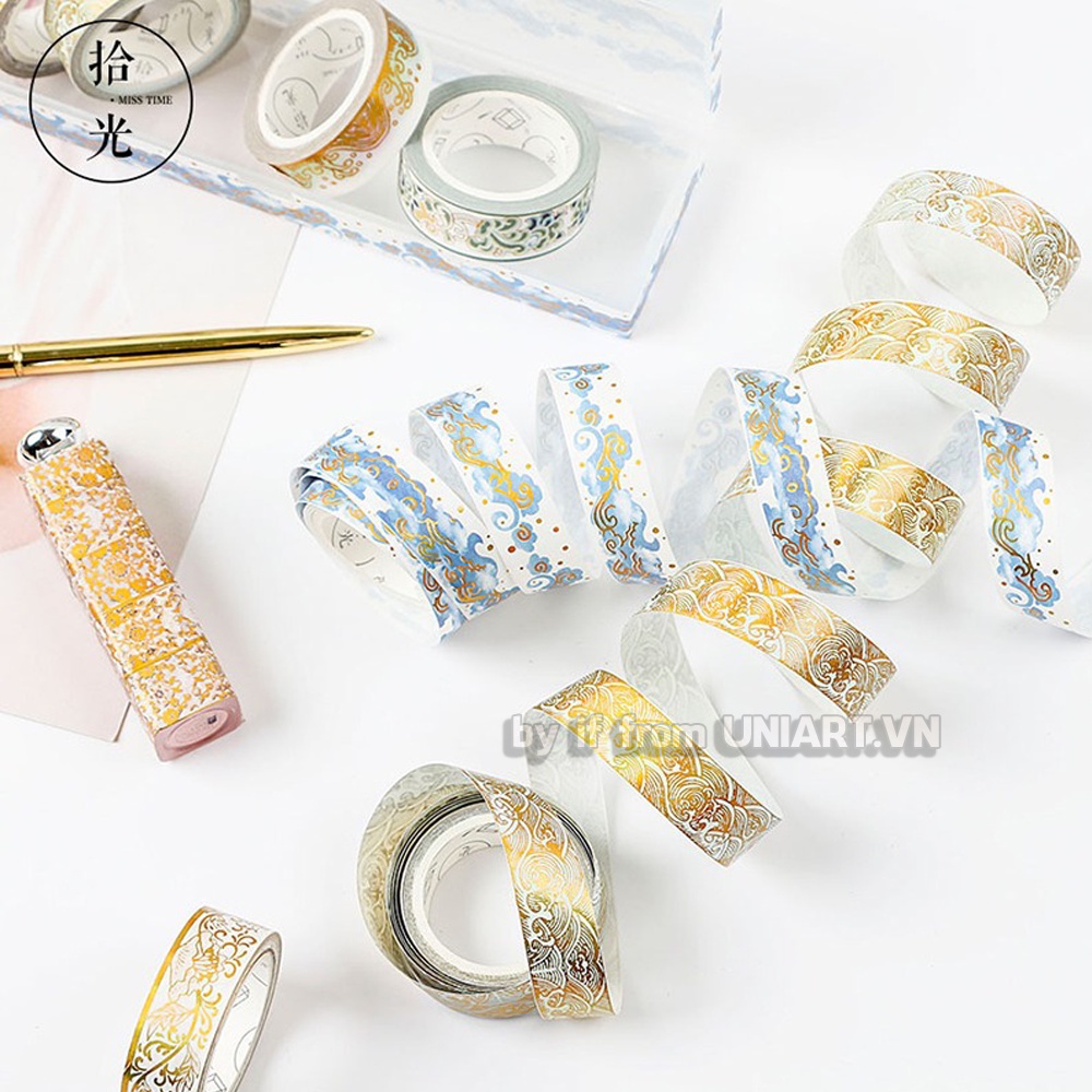 Washi Tape Cổ Trang Sơn Son Thiếp Vàng