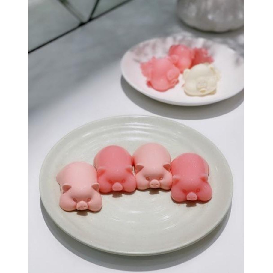 Khuôn silicon 4d làm rau câu làm bánh mẫu Heo Nằm