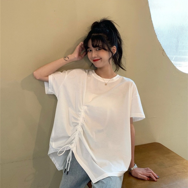 Áo thun SUXI tay ngắn dáng rộng đơn giản thời trang mùa hè cho nữ