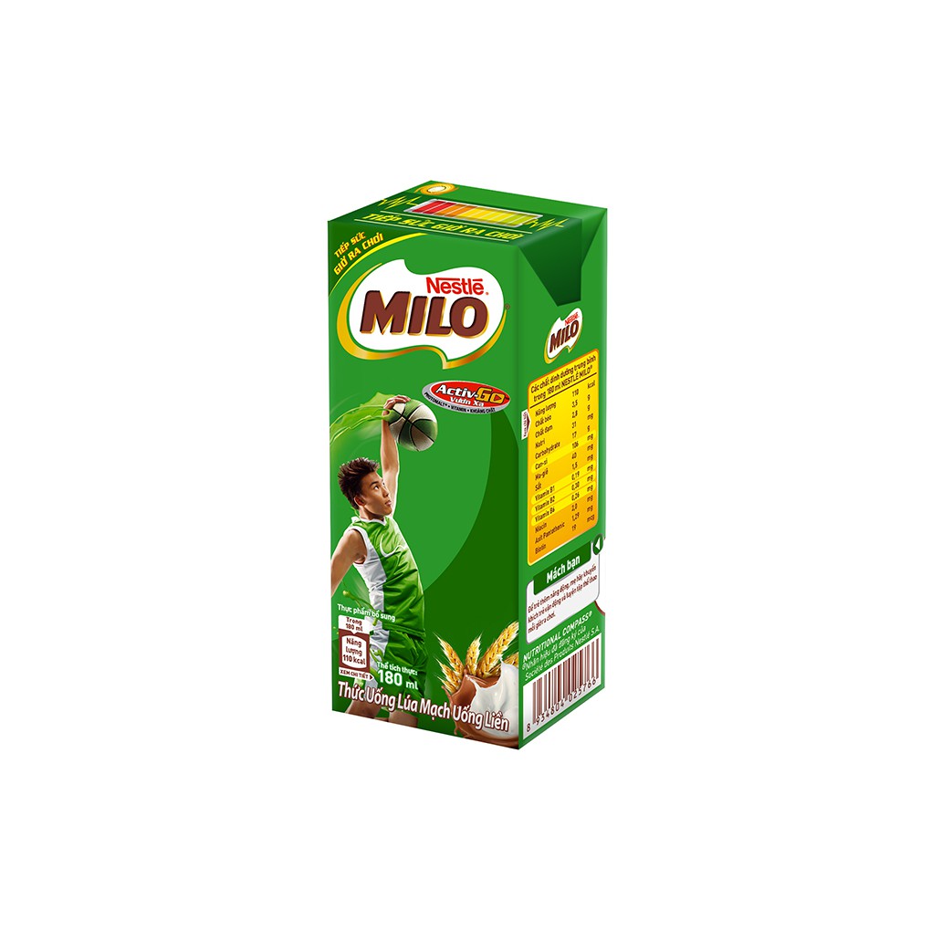 Thùng 48 Hộp Sữa Milo Lúa Mạch 180ml