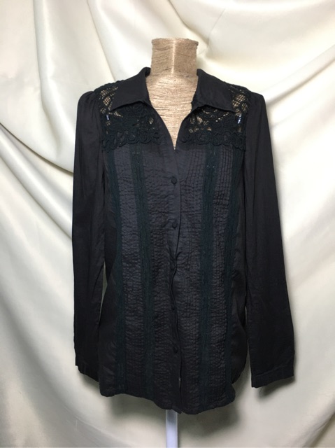 Áo sơ mi đen ren BCBGMaxazria auth size XL-USED