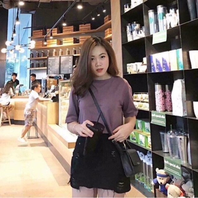 ( Hình thật ) Chân váy bò ngắn 2 màu trắng và đen | BigBuy360 - bigbuy360.vn