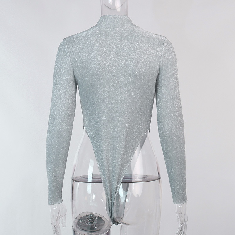 Jumpsuit Vải Tay Dài Dáng Ôm Phong Cách Âu Mỹ Quyến Rũ Cho Nữ