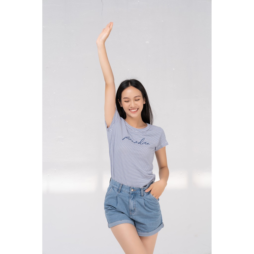 Áo thun nữ Yody kẻ ngang Paradise thoáng mát co giãn TSN4392